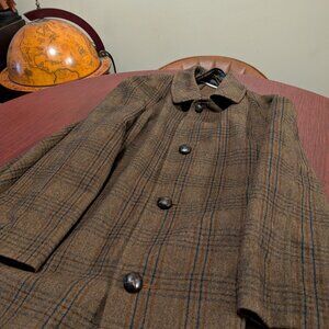 Vintage AQUASCUTUM Tweed RAGLAN Balmacaan Jacket Overcoat- 40 Regular